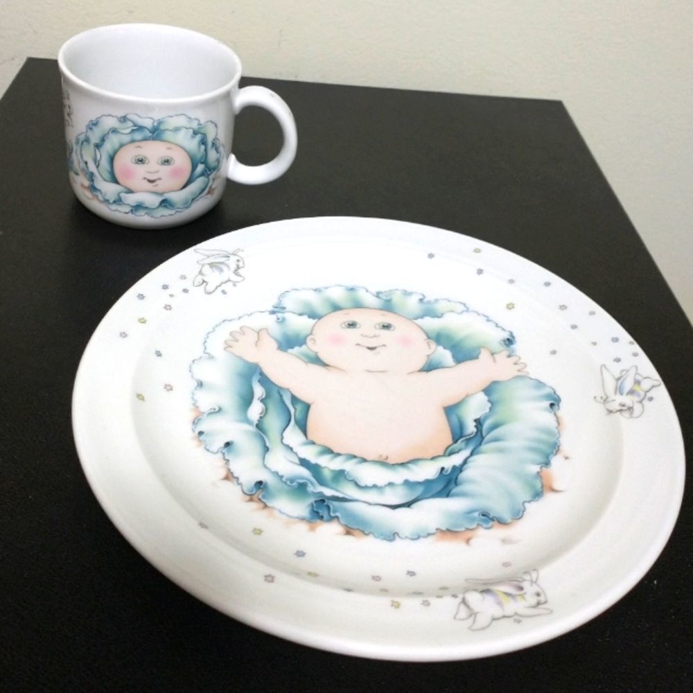 1984 Cabbage Patch Kids Plates and Cup
